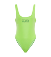Rotate Birger Christensen Cismione Logo Swimsuit In Green Flash