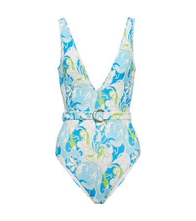 Melissa Odabash Belize Printed Swimsuit In Baroque Sky