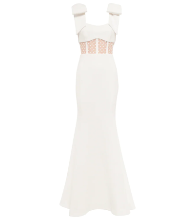 Rebecca Vallance Francine Bow-detail Bridal Dress In Off White