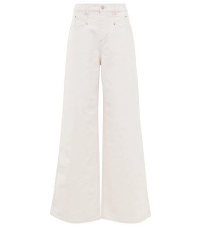 Isabel Marant Lemony Wide Cotton Denim Jeans In Ivory
