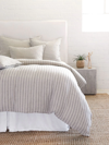 Pom Pom At Home Blake Linen Striped Duvet In Flax/midnight