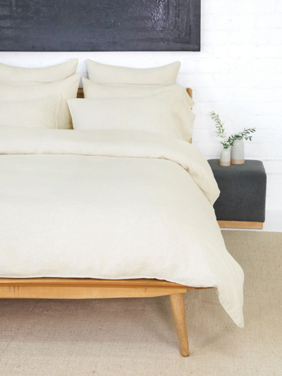 Pom Pom At Home Parker Linen Duvet Cover & Standard Sham Set In Cream