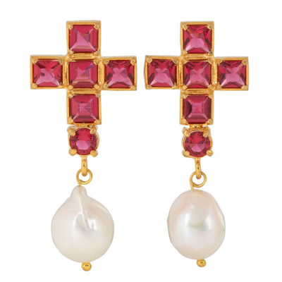 Christie Nicolaides Emme Earrings Hot Pink