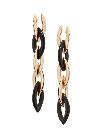 Vhernier Women's Doppio Senso 18k Rose Gold & Ebony Drop Earrings