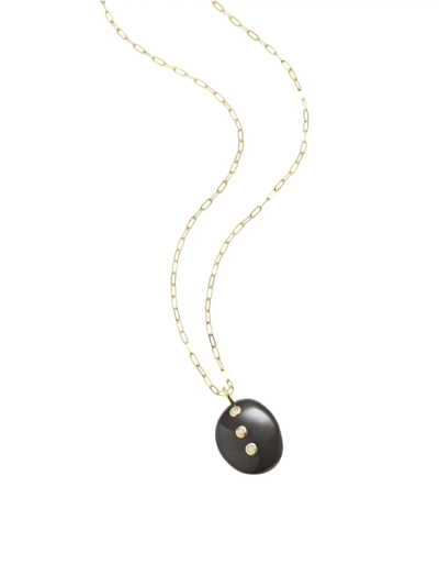 Paige Novick Aura 14k-gold-plated, Black Tourmaline, & Diamond Pendant Necklace