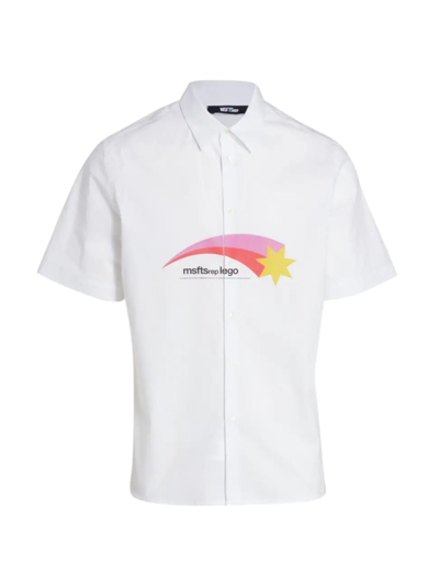 Msfts Camicia Logo Star Short-sleeve Shirt In White