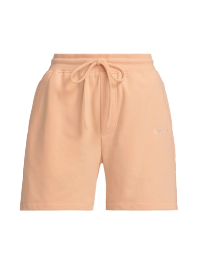Awet Desta French Terry Drawstring Shorts In Coral