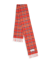 Acne Studios Main Veny Plaid Fringe Wool Scarf In Red