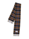 Acne Studios Main Veny Plaid Fringe Wool Scarf In Black Multi