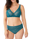 Wacoal Women's Soft Sense Lace Mesh Bralette 810334 In Deep Teal