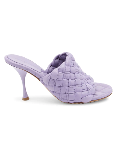 Bottega Veneta Dot Woven Leather Mules In Wisteria