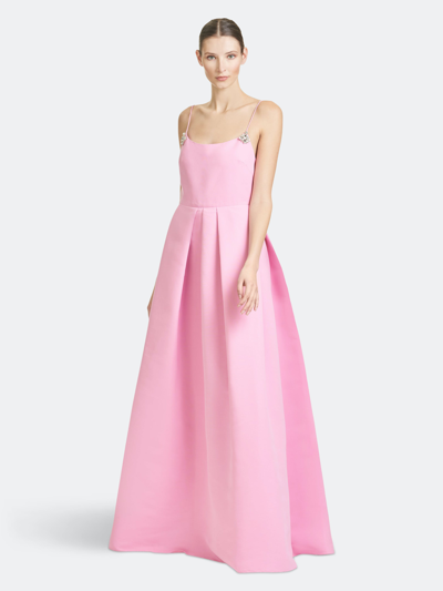 Sachin & Babi Gwen Pleated Crystal-embellished Gown In Pink