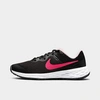 Nike Revolution 6 Big Kids' Road Running Shoes In Black,pink Foam,hyper Pink