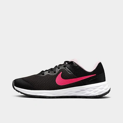 Nike Revolution 6 Big Kids' Road Running Shoes In Black/hyper Pink/pink Foam