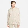 Nike Women's Sportswear Collection Essentials Oversized Full-zip Hoodie In Sanddrift/white