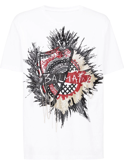 Balmain Embroidered Logo T-shirt In White