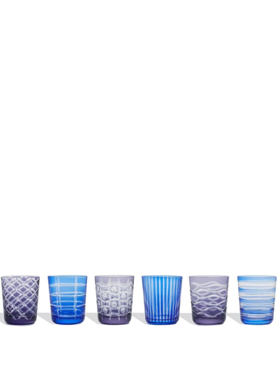 Polspotten Set Of Six Cobalt Tumblers In Blue