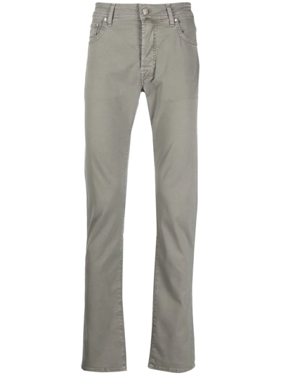 Jacob Cohen Four-pocket Slim-cut Chinos In Grey