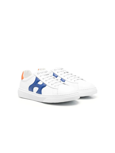 Hogan Teen Low-top Leather Trainers In Bianco