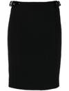 Moschino Skirt With Knee-length And Belt Loops In Black