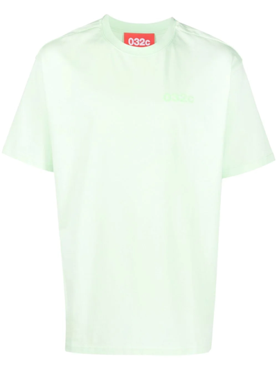 032c Jelly Logo Tee Neon Green Cotton T-shirt With Jelly Logo - Jelly Logo Tee In Grün