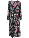 IRO FLARED FLORAL-PRINT MIDI DRESS