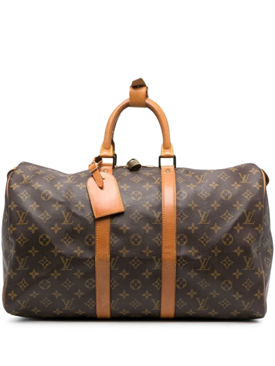 Pre-owned Louis Vuitton 1989  Keepall 45 Holdall Bag In Brown