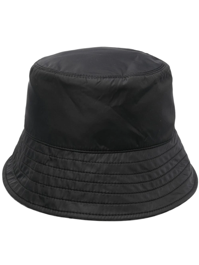 Ferragamo Reversible Nylon Bucket Hat In Black,grey