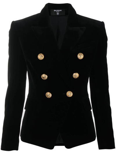 BALMAIN DOUBLE-BREASTED VELVET BLAZER