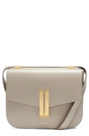 Demellier Vancouver Leather Crossbody Bag In Taupe Smooth