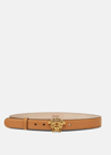 Versace La Medusa Leather Belt, Female, Brown, 90 Cm