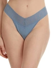 Hanky Panky Eco Rib Original Rise Thong In Vintage Blue