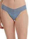 Hanky Panky Eco Rib Low Rise Thong In Vintage Blue