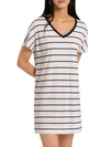 Hanro Laura Big Shirt Modal Lounge Top In Cheerful Stripe