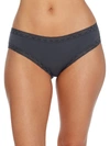Natori Bliss Girl Comfortable Brief Panty Underwear With Lace Trim In Ash Navy
