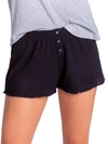 Pj Salvage Textured Essentials Ribbed Knit Shorts In Black