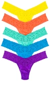 Hanky Panky Signature Lace Low Rise Thong Fashion 5-pack In Pride Leopard