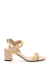 Valentino Roman Stud 100 Cage Sandals In Pink