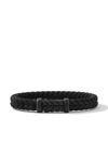 David Yurman 9mm Black Titanium Diamond Chevron Bracelet In Black