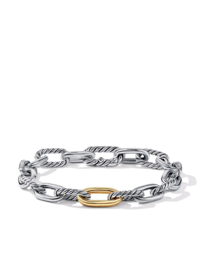 David Yurman 18kt Yellow Gold And Sterling Silver Madison Bracelet In Silver 18k Yellow Gold