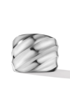 David Yurman 20mm Cable Edge Saddle Ring In Silver