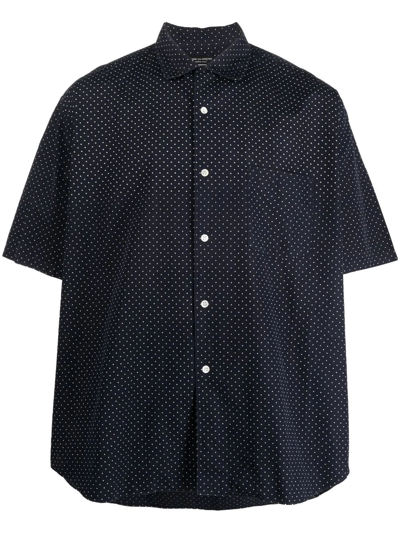 Pre-owned Comme Des Garçons 1990s Polka Dot Short-sleeved Shirt In Blue