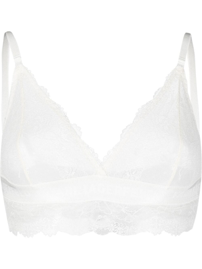 Karl Lagerfeld Lace Triangle Bra In White