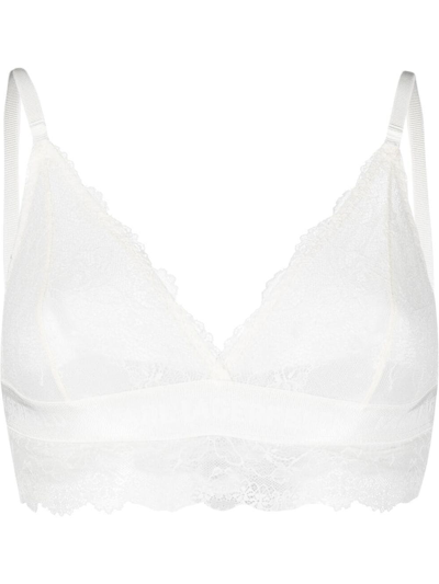 Karl Lagerfeld Lace Triangle Bra In Neutrals