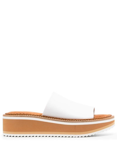 Clergerie Fast Leather Platform Sandals In White
