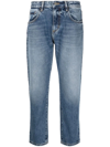 Icon Denim Cropped Slim-cut Jeans In Blue