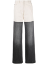 Peter Do Colour-block High-waisted Jeans In Off White Medium