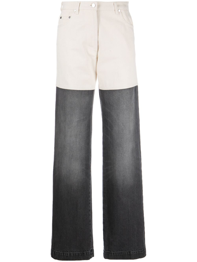 Peter Do Colour-block High-waisted Jeans In Black