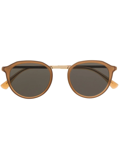 Mykita Tinted-lens Round-frame Sunglasses In Yellow