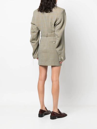 Ninamounah Check-print Blazer-style Dress In Neutrals